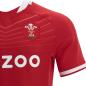 Macron Wales Mens Bodyfit Home Rugby Shirt - Short Sleeve - Badge