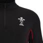 Wales Mens Travel 1/4 Softshell Zip Top - Black 2023 - Wales Logo