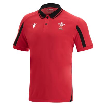 Macron Wales Mens Tech Polo - Red - Front