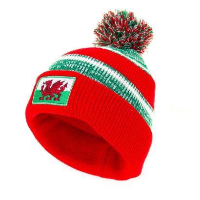 Wales Striped Bobble Hat - Front
