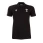Wales Womens Leisure Polo - Black 2023 - Front