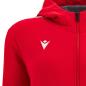 Wales Womens Leisure Full Zip Hoodie - Red 2023 - Macron Logo