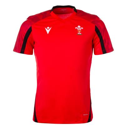 Macron Wales Mens Gym Tee - Red - Front
