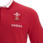 Macron Wales Mens Classic Home Rugby Shirt - Long Sleeve - Badge