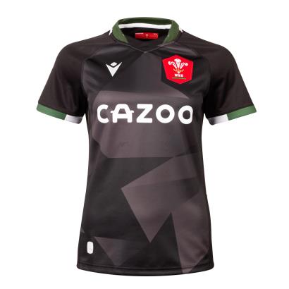 Wales Womens Alternate Rugby Shirt - Short Sleeve Black 2023 - F