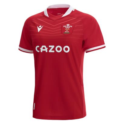 Macron Wales Womens Poly Home Rugby Shirt - Short Sleeve - Front