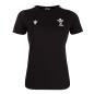 Wales Womens Leisure Cotton Tee - Black 2023 - Front