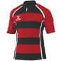 Gilbert Teamwear Xact Hooped Match Shirt Red/Black - Front