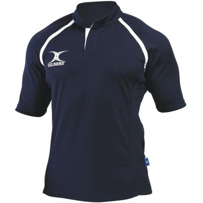 Gilbert Teamwear Xact Plain Match Shirt Navy - Front