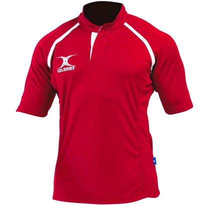 Gilbert Teamwear Xact Plain Match Shirt Red - Front